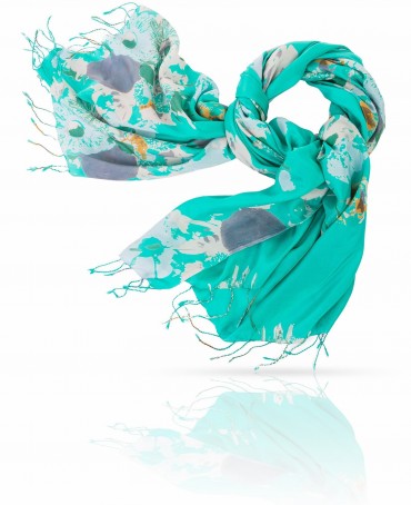 Палантин Женский S40-BRUSH.FL/TURQU